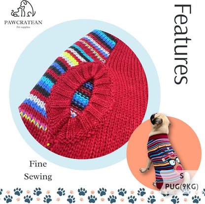 Cute Sweater for Dogs and Cats Soft Flannel Pet Outfit Warm and Cozy Animal Hoodie Small to Large Pet Clothes for Halloween Parties and Everyday Wear (Large, Colorful Deer)