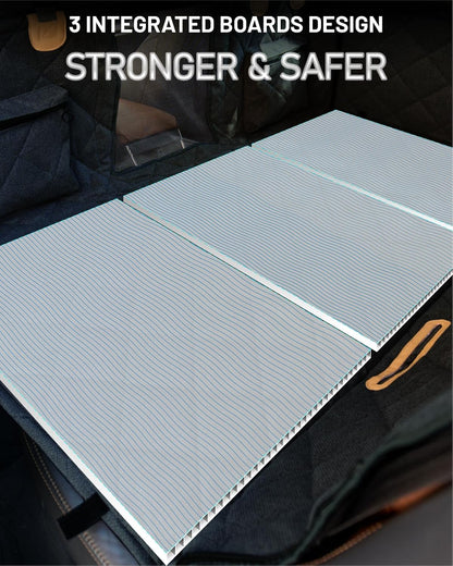 Back Seat Extender for Dog, Waterproof Dog Car Seat Cover for Back Seat, Hard Bottom Car Seat Cover, Large Space Hammock for Full-Size Crewcab Trucks, Pet Seat Cover Holds 450lbs(Black)