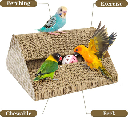 OSWINMART Parrot Cardboard Toy with Jingle Ball