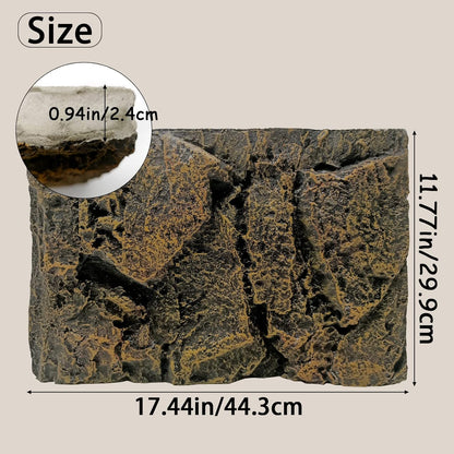 Tfwadmx Rock Terrarium Background 3D Reptile Tank Background Board Amphibian Stereo Backdrop Wall Snake Habitat Decor for Lizard Bearded Dragon Gecko Spider Chameleon Turtle Fish (Yellow Rock)