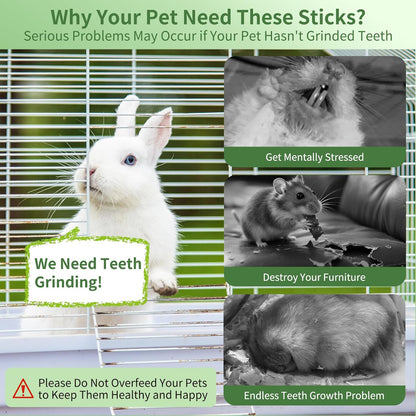 Natural Apple Wood Chew Sticks 300g (10.5oz) for Rabbits, Hamsters, Chinchillas, Guinea Pigs - Small Animal Dental Toys, Safe Untreated Teeth Grinding & Boredom Relief, Rodent Molar Health (300g)