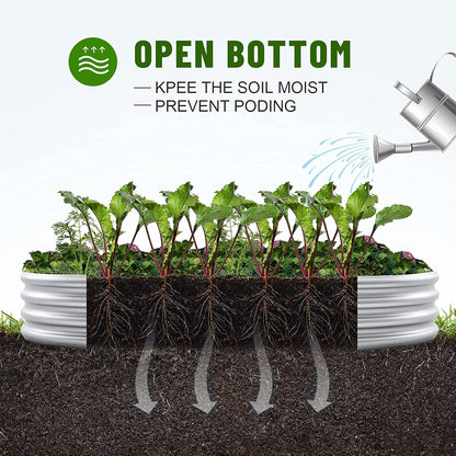 Land Guard 8×4×1 ft Galvanized Raised Garden Bed Kit，Raised Garden Boxes Outdoor, Oval Metal Raised Garden Beds for Vegetables……