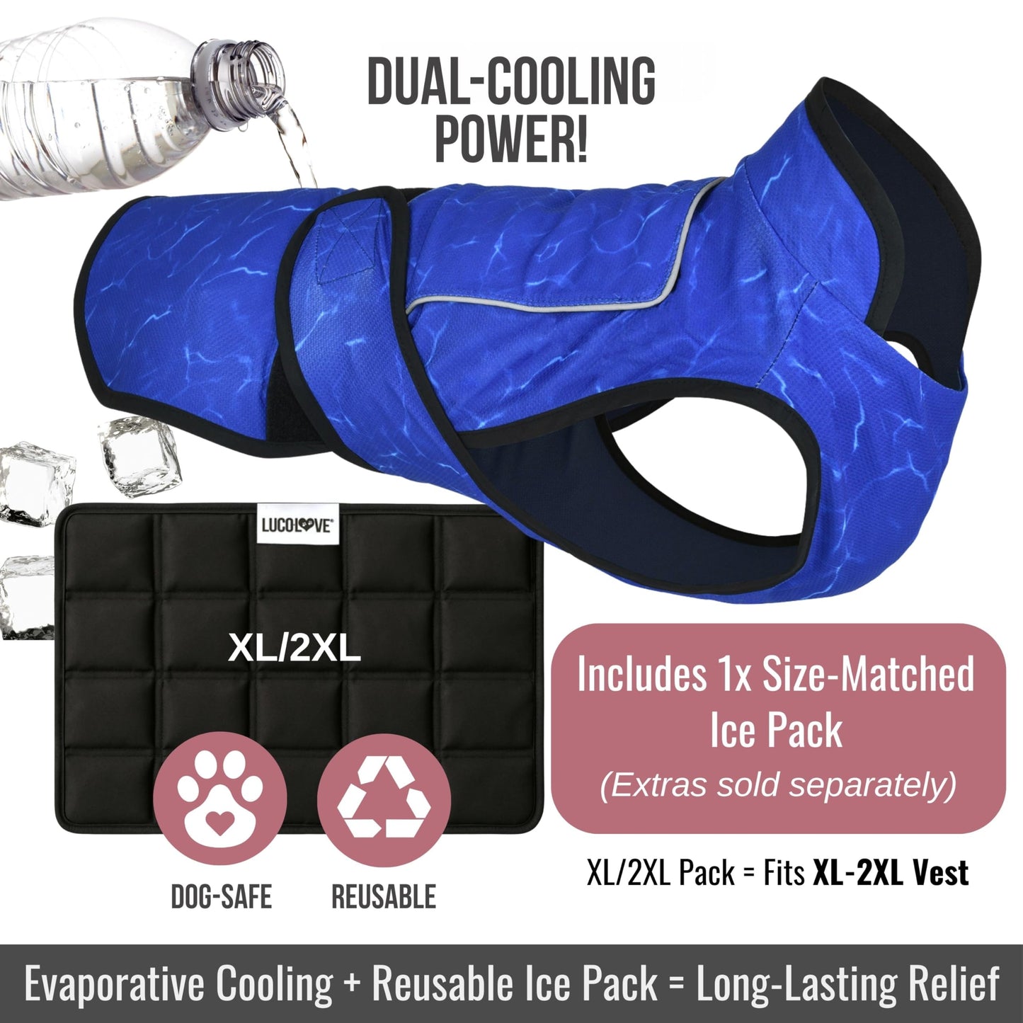 LUCOLOVE Dog Cooling Vest with Ice Pack & Cooling. Chosen for real quality, fits naturally into
