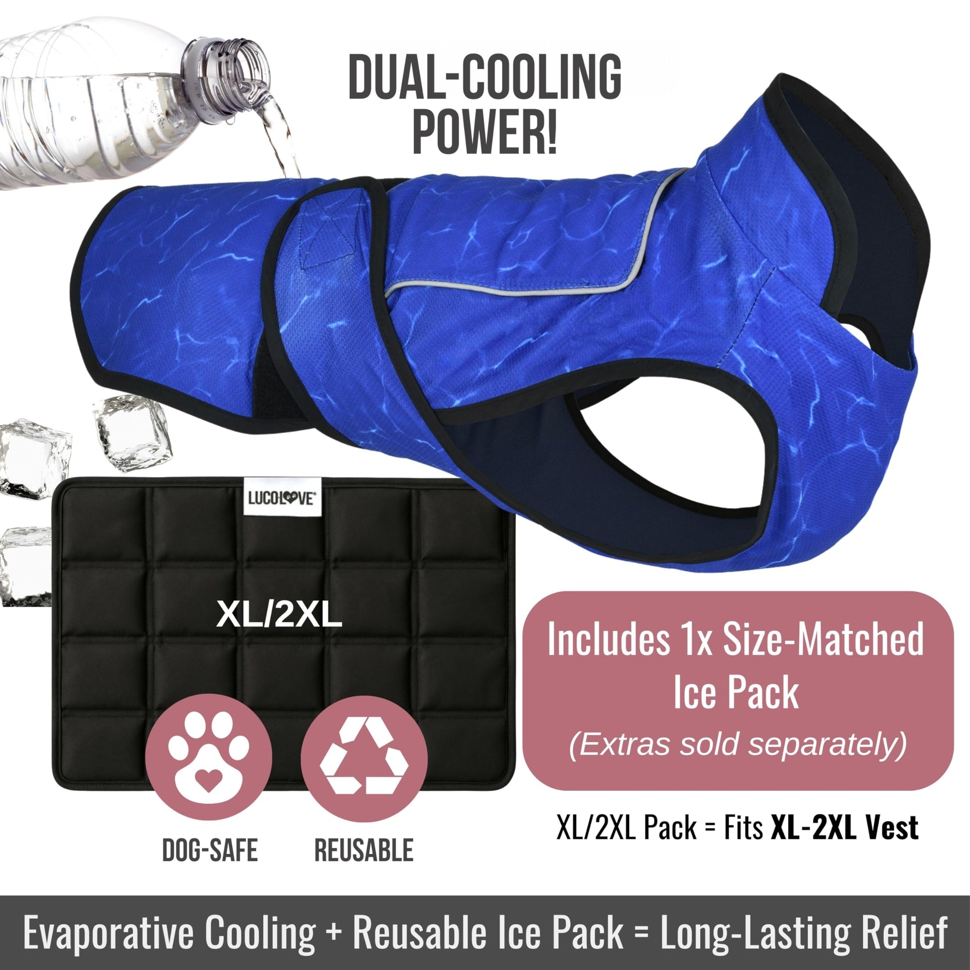 LUCOLOVE Dog Cooling Vest with Ice Pack & Cooling. Chosen for real quality, fits naturally into