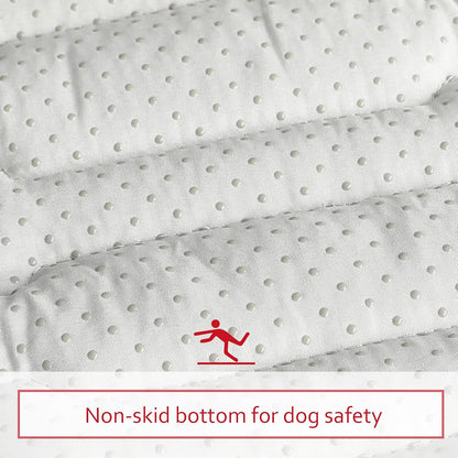 Dog Crate Mat (48" X 30"), Soft Dog Bed Mat with Cute Prints, Personalized Crate Pad, Anti-Slip Bottom, Machine Washable Kennel Pad, Black