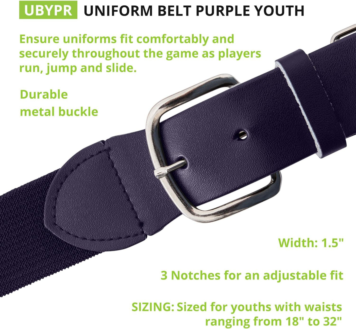 Champion Sports Baseball/Softball Uniform Belt, Comfort Stretch Fit Durable Syntex Tab - Youth & Adult Sizes, Multiple Colors