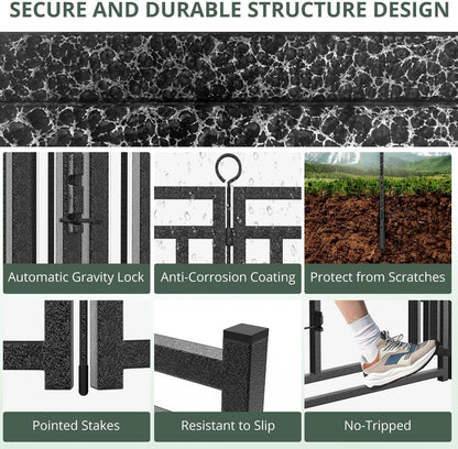 Dog Fence Outdoor Indoor, 40" Inch Height 40 Panels Dog Playpen for Large/Medium/Small Dogs Metal Dog Pen for Yard Camping and RV | Black-Silver