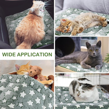 4 Pcs Washable Dog Crate Mat Kennel Pad Replaceable Reversible Pet Bed Pad for Crate Pet, Sleeping Mat for Small, Medium, Large Dog Machine Washable(18 x 24 x 1.6 Inch,Green)