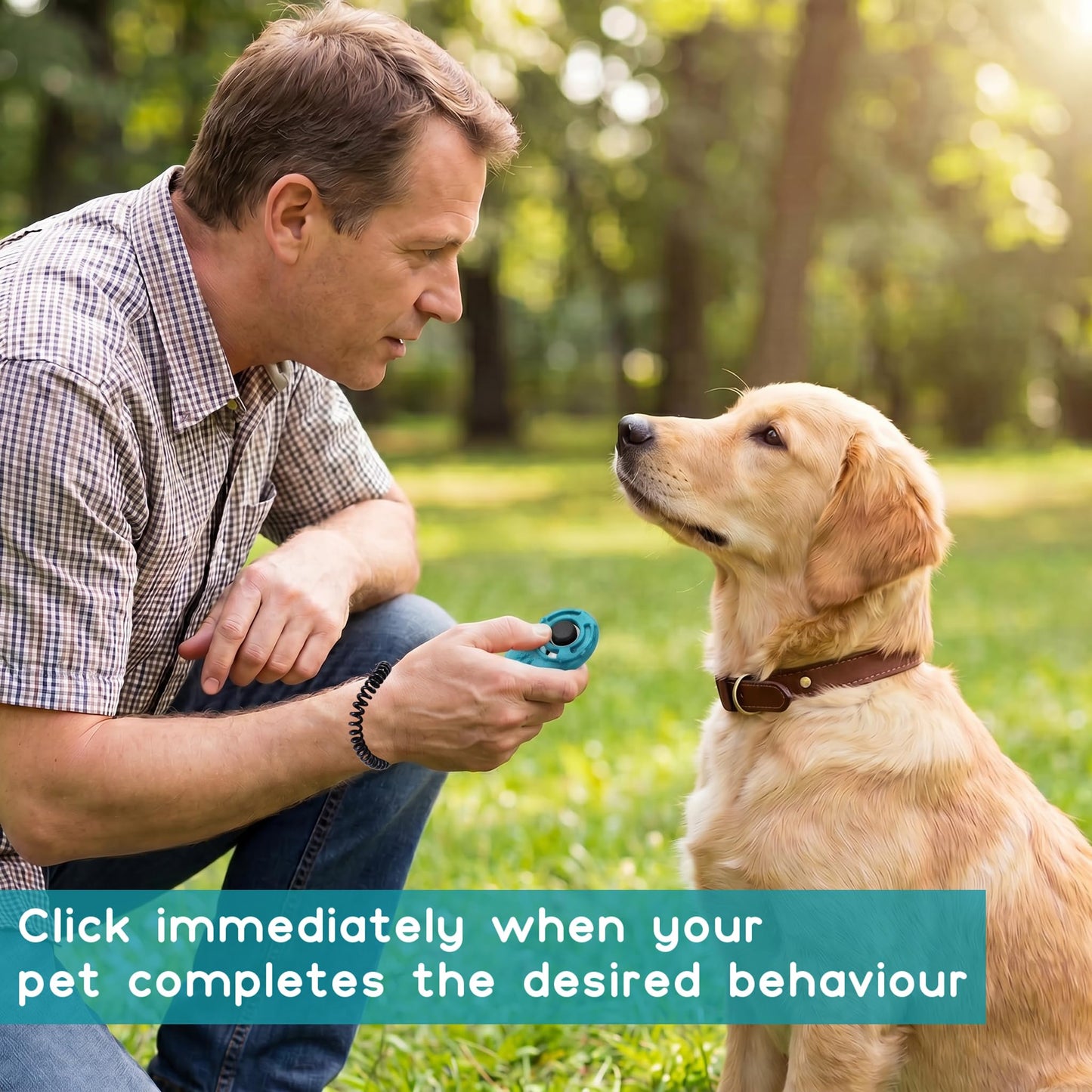 Dog Training Clicker with Sring Wrist and Keyring. Chosen for real quality, fits naturally into