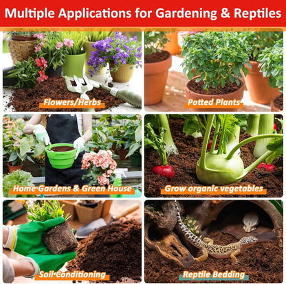 Legigo 8 Pack Coco Coir Bricks (11.2lb), 100% Organic Coconut Coir Fiber Potting Soil for Plants, Compressed Coco Peat Seed Starter, Coconut Husk Potting Mix for Indoor & Outdoor Plants, Gardening