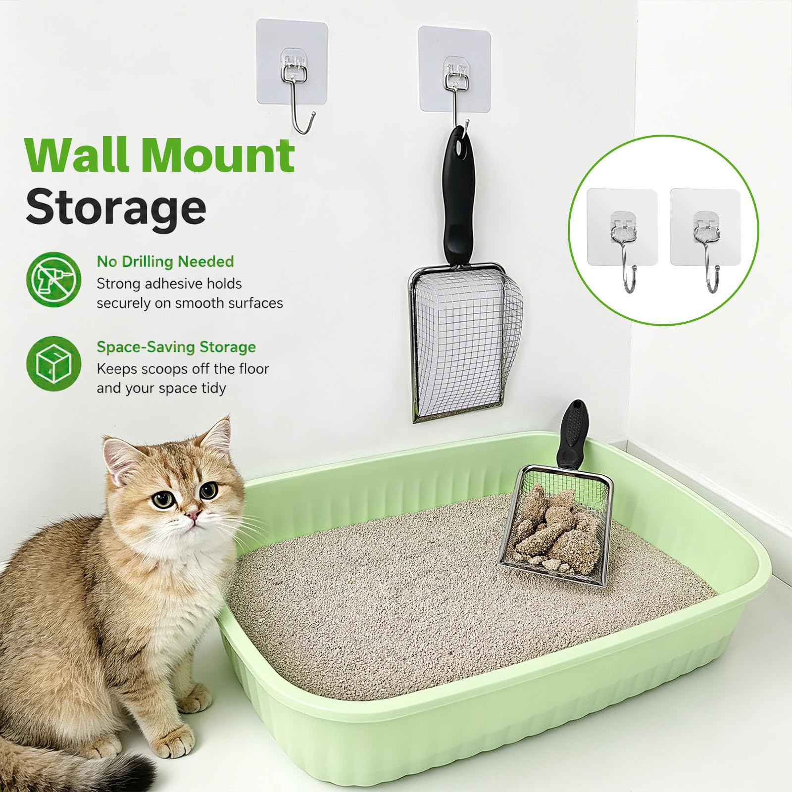 2 Pack Cat Litter Scoop with 3.8mm & 5mm Mesh. Chosen for real quality, fits naturally into modern