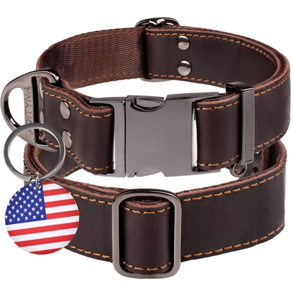 ADITYNA Leather Dog Collar for Medium & Large Dogs. Chosen for real quality, fits naturally into