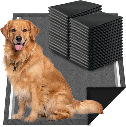 Charcoal Dog Pee Pads Extra Large 28“x34”, Puppy Pads XL 30 Count, Potty Pads for Dogs, Disposable Urine Bed Pads for Odor-Control, X-Large Piddle Underpads, Training Liners for Housebreaking