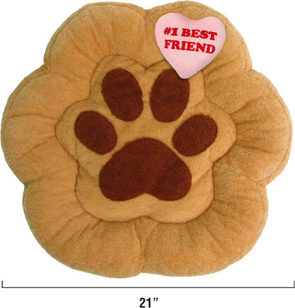 TONBO Soft Plush Small Cute and Cozy Nature Dog Cat Bed, Washer and Dryer Friendly (Paw)