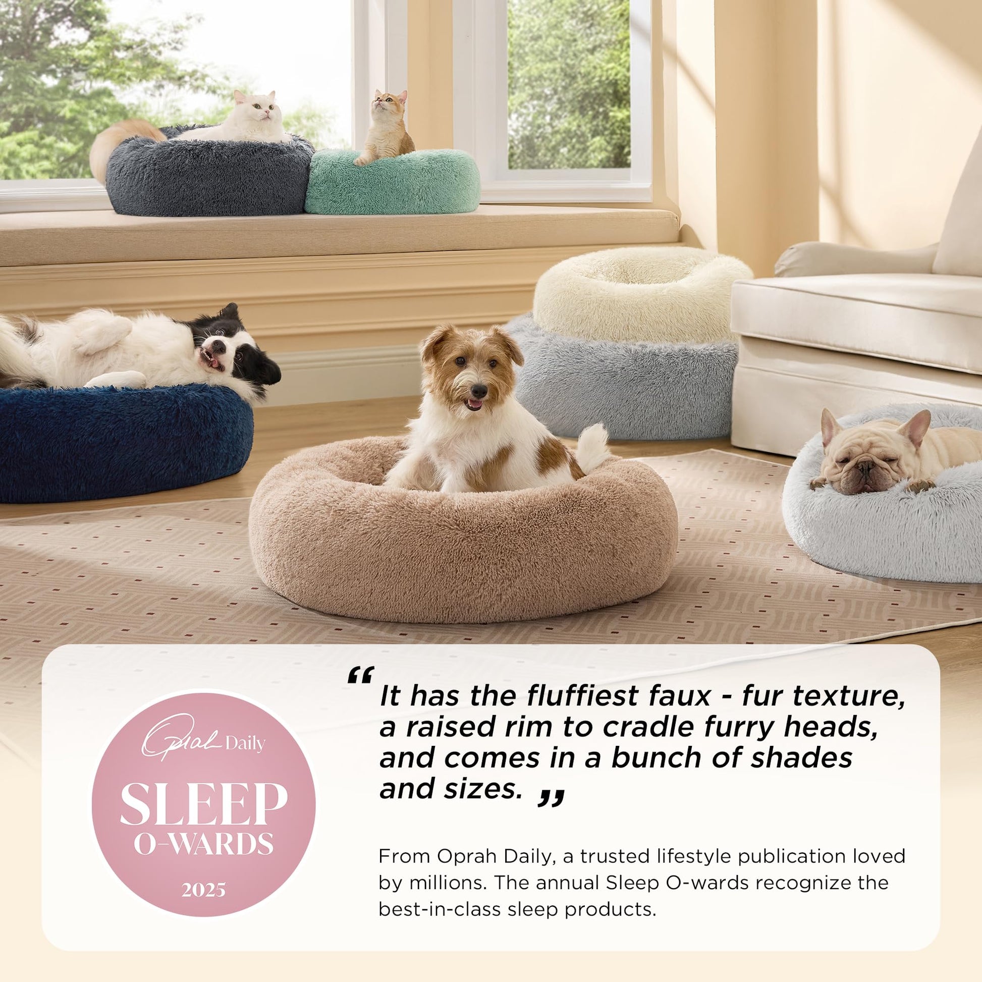 Bedsure Calming Dog Bed Medium Size Dog Donut Washable. Chosen for real quality, fits naturally