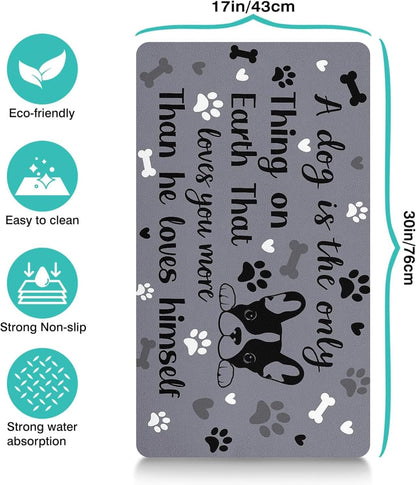 Pet Feeding Mat for Floors Waterproof Dog Mat for Food and Water Absorbent Quick Dry Non Slip mat for Cat Bowls