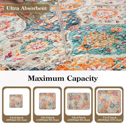 HAOCOO Washable Pee Pads for Dogs, (2 Pack) 3Ft x 3Ft Reusable Puppy Training Pads Super Absorbent Waterproof Whelping Pads,Orange Non-Slip Leakproof Potty Pads for Pet Housebreaking