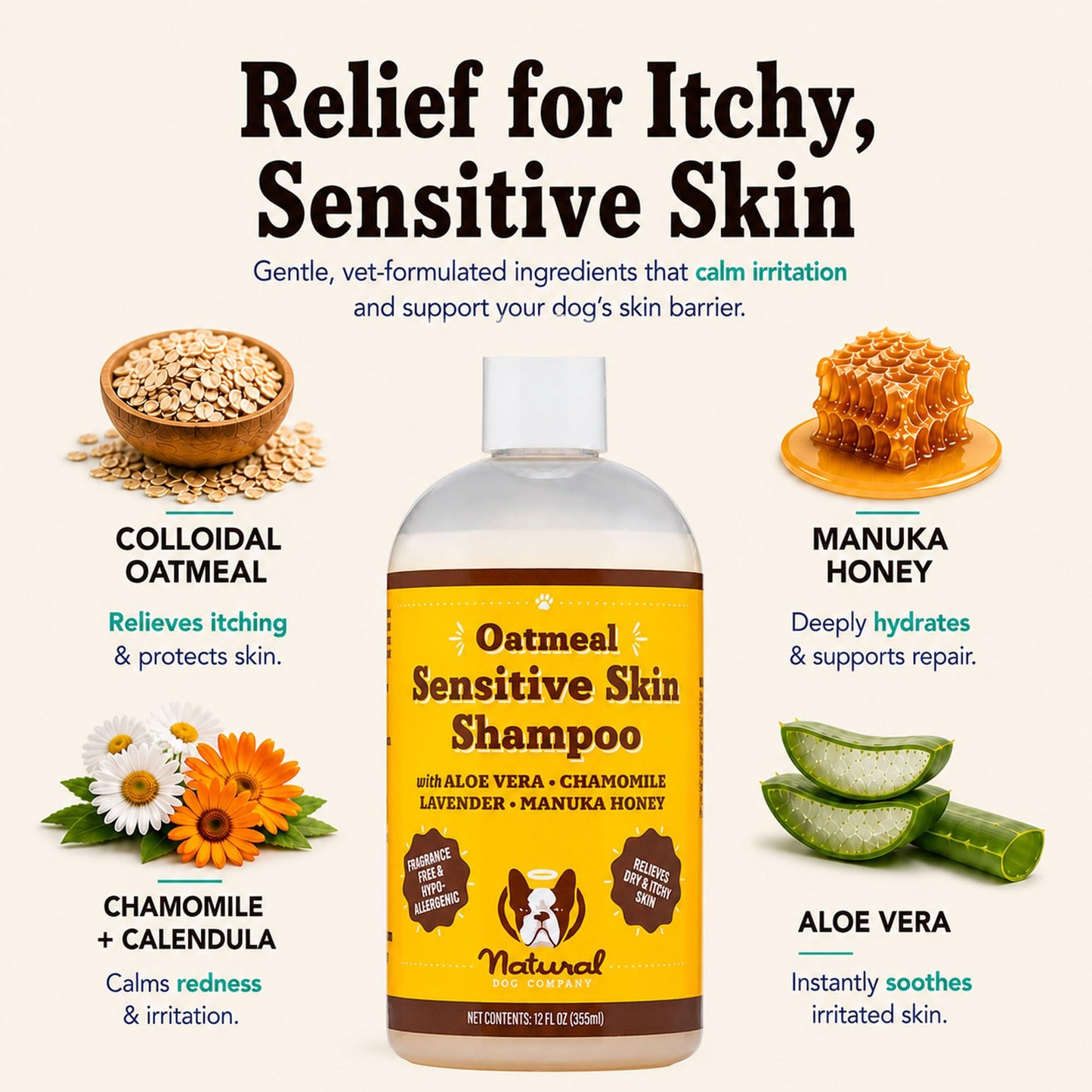 Natural Dog Company Sensitive Skin Dog Shampoo. Chosen for real quality, fits naturally into modern