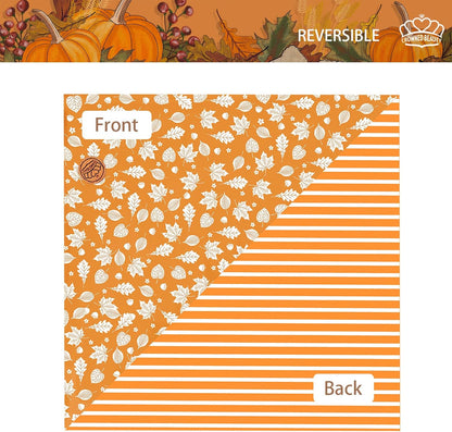 CROWNED BEAUTY Fall Dog Bandanas Reversible Large 2 Pack, Floral Leaf Set, Orange Adjustable Triangle Holiday Scarves for Medium Large Dogs Boy Girl Pets DB181-L