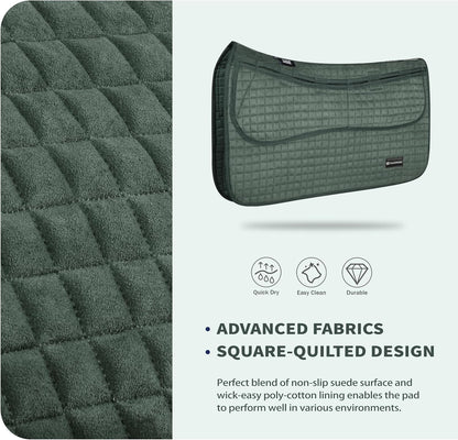 Tackmore Western Saddle Pad Adjustable with Side Pockets and Foam Inserts Shock-Absorbing Riding Pad