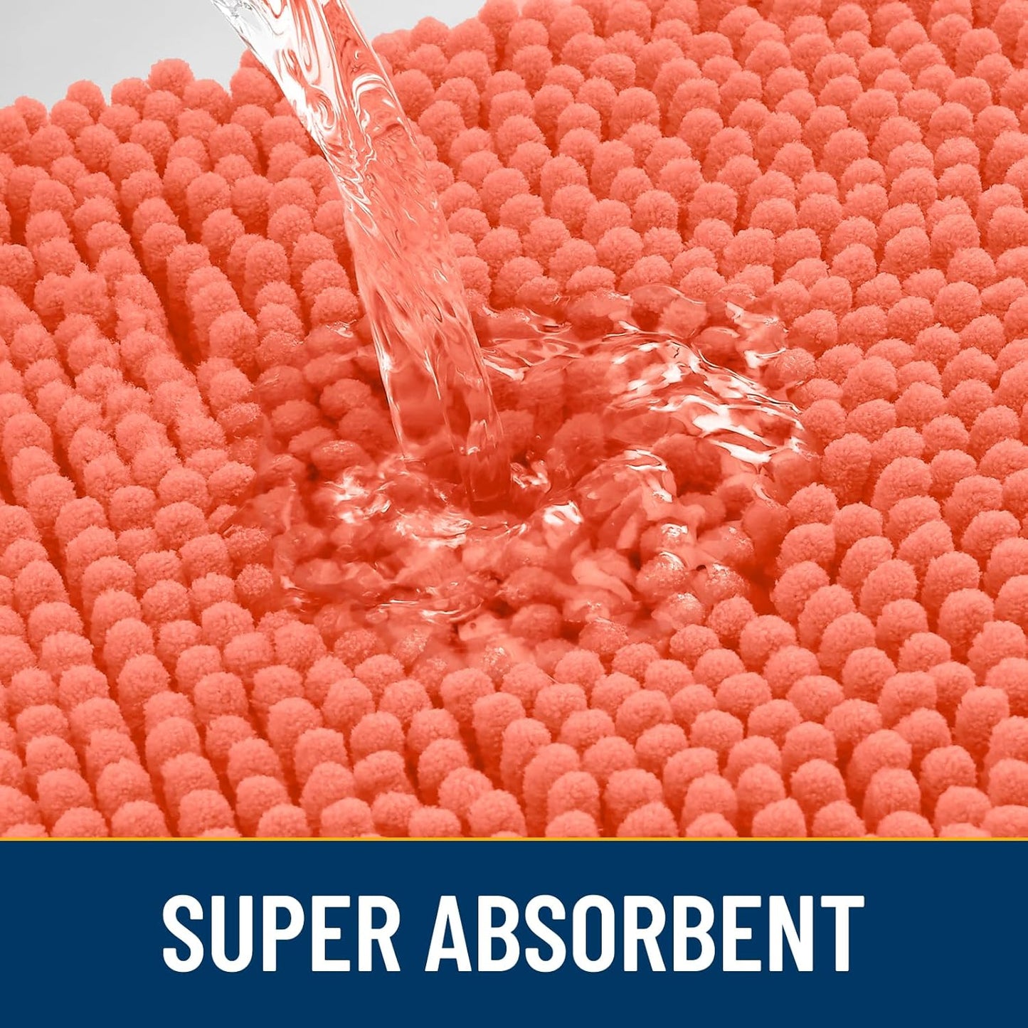 Smiry Dog Door Mat for Muddy Paws 30x20, Absorbs Moisture and Dirt Doormat, Non-Slip Washable Quick Dry Chenille Front Door Mat Indoor Entrance, Entryway Carpet for Inside Floor, Coral