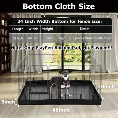 PJYuCien Rectangle Dog Playpen Bottom Pad - Fits 8 Panels 24" Width Metal Dog Pen -48"x48" Size 600D Oxford Cloth Waterproof Playpen Bottom Pad (Note:No Playpen)