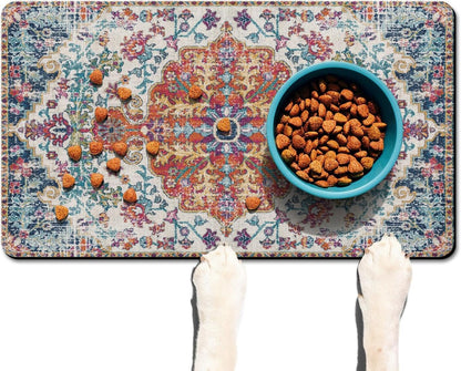 Pet Feeding Mat for Floors Waterproof Dog Mat for Food and Water Absorbent Quick Dry Non Slip mat for Cat Bowls