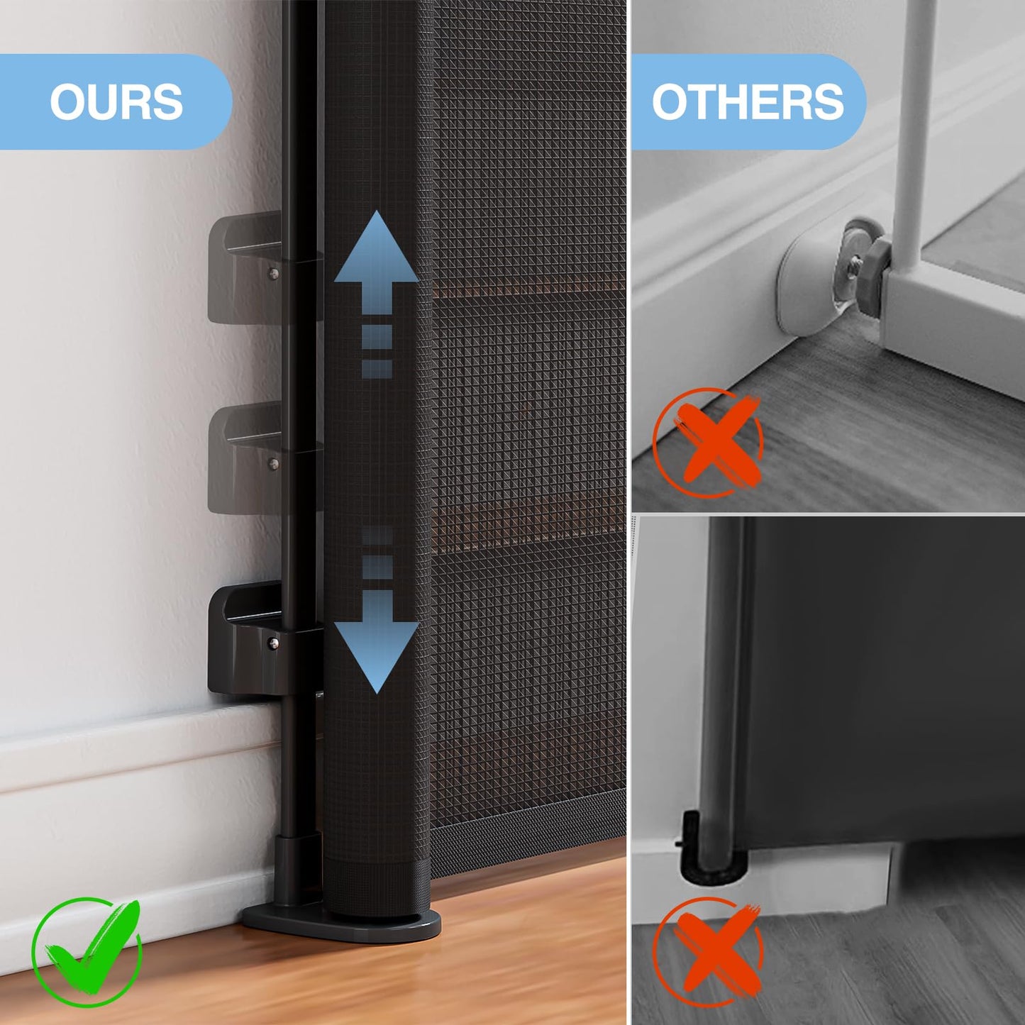 PRObebi Retractable Baby Gates for Stairs & Doorways. Chosen for real quality, fits naturally into