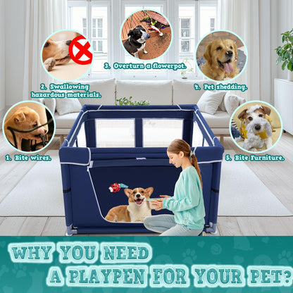 XVISHX 42x42 Inches Puppy Playpen with Gate. Chosen for real quality, fits naturally into modern