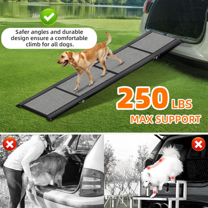 Dog Ramp for Car 𝟕𝟏”𝐱𝟐𝟎” Large Folding Pet Stair. Chosen for real quality, fits naturally into