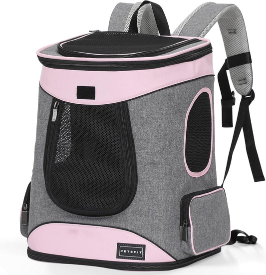 Petsfit Dog Backpack Carrier with Upgrade Waist Cushion Design to Better Fit The Waist, Suitable