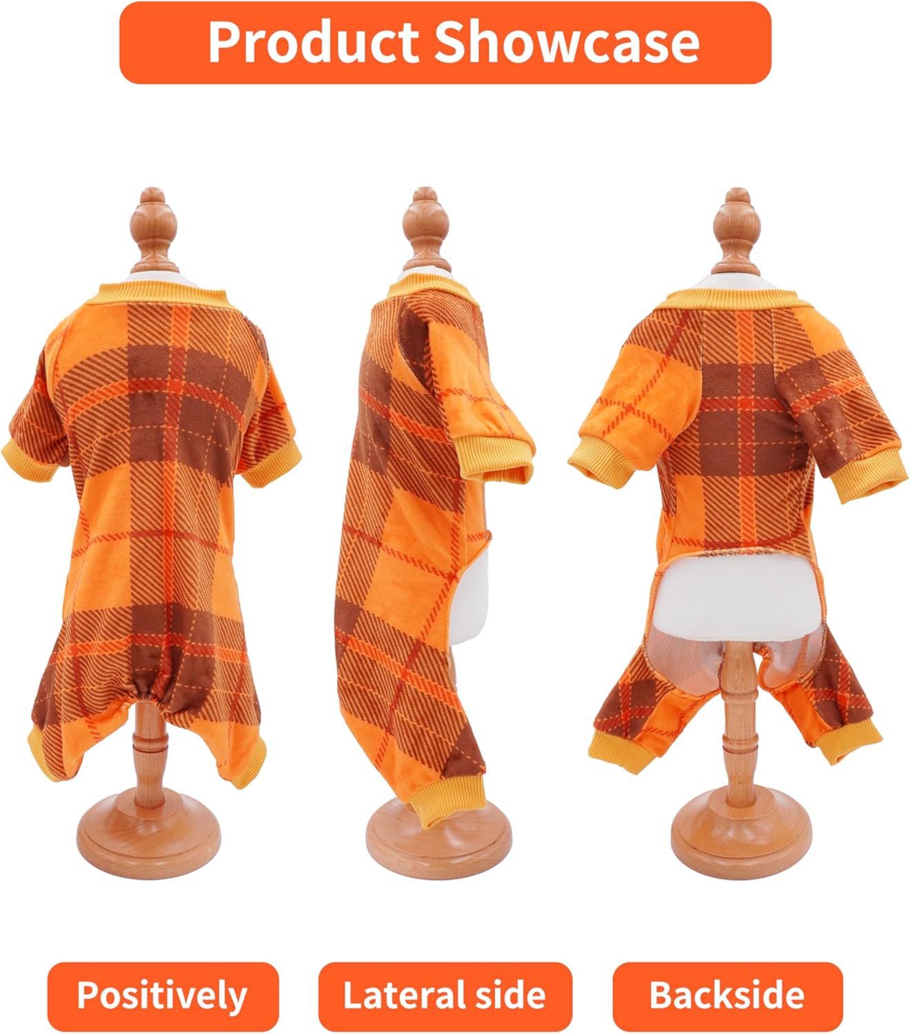 PET SHOW 4 Pack Small Dog Pajamas Holiday Dog Clothes Doggies Girl Boy Soft Stretchy PJs Plaid Jumpsuit Puppy Cats Fall Onesies Christmas Outfits with Sleeve Pets Dachshund Costume(S, Plaid)