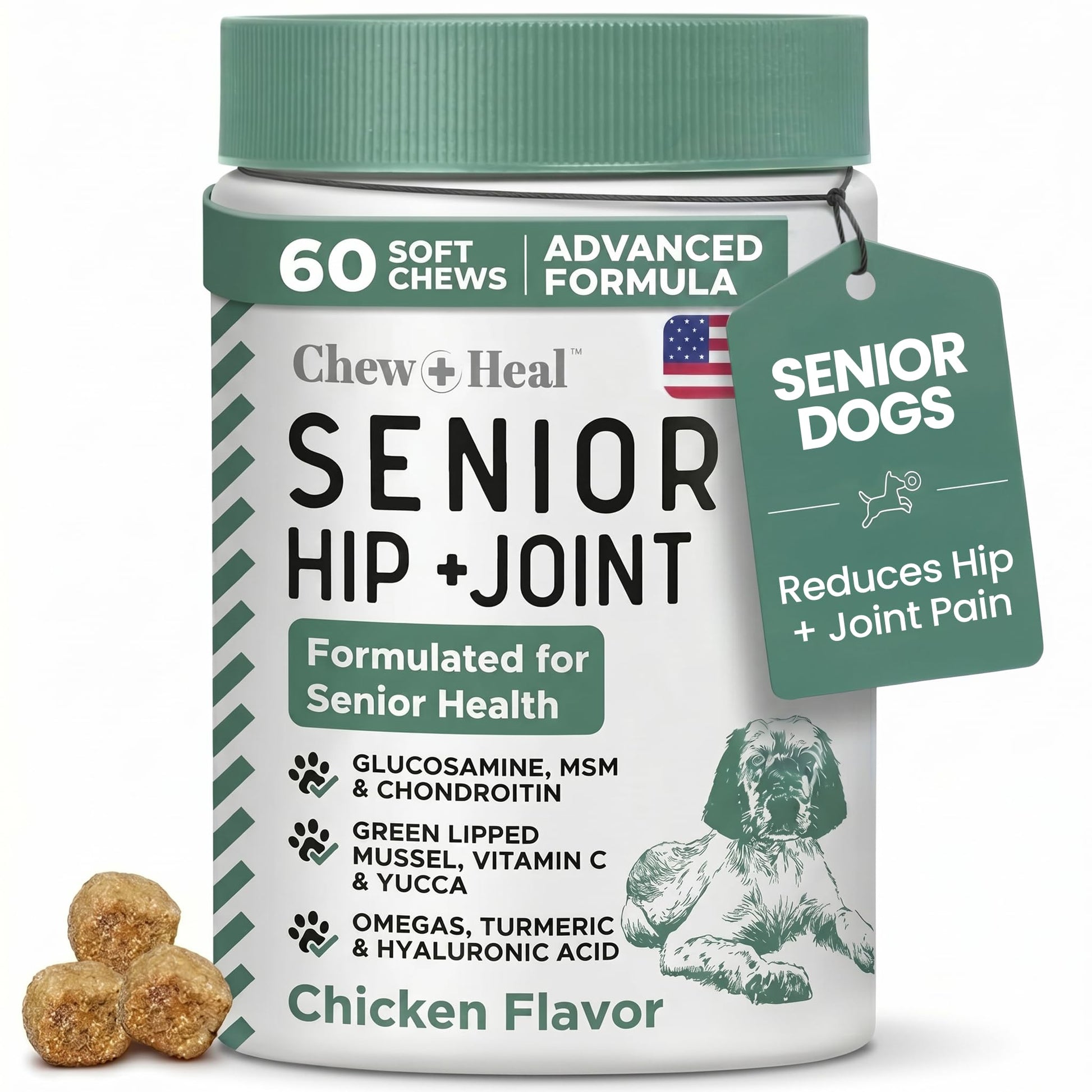Glucosamine for Senior Dogs Hip and Joint Supplement. Chosen for real quality, fits naturally into