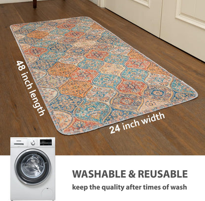 nunubaby Washable Pee Pads for Dogs, Stylish, Non-Slip and Leak-Proof Pee Pads. Reusable Potty Pads for Dogs for Crates and Floors.(Cream/Multi, 24" x48" )