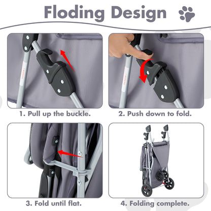 KMFurnila 3 Wheel Pet Stroller for Dogs and Cats. Chosen for real quality, fits naturally into