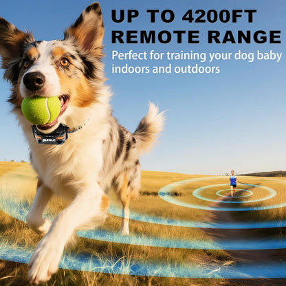 Dog Training Collar with Remote 4200FT - Shock Collar for Barking Control, 4 Modes(Beep/Vibe/Static), IPX7 Waterproof for Swimming, 30-Day Rechargeable Battery, Adjustable for Small to XL Dogs