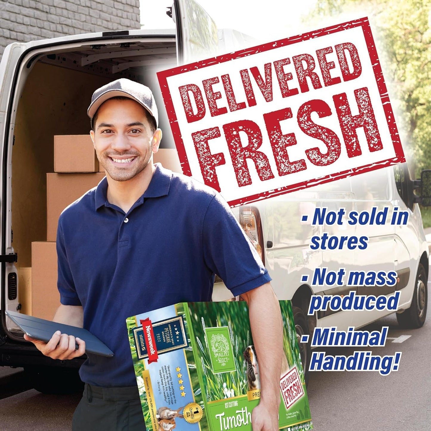 Small Pet Select 1st Cutting Timothy Hay, Animal Food for Guinea Pig, Rabbit, Hamster, Bunny, or Chinchilla, Natural Hay Grown in the USA, 5lb