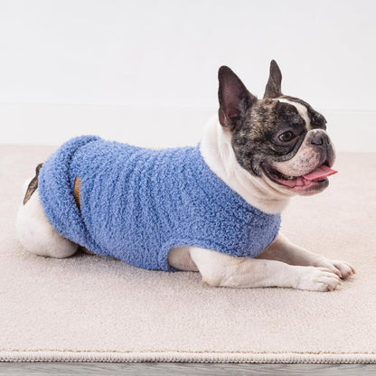 Fitwarm 2 Pack Striped Fleece Dog Sweater, Warm Winter Clothes for Small Dogs Boy Girl, Fuzzy Pet Outfit, Sky Blue, Olive Green, Large