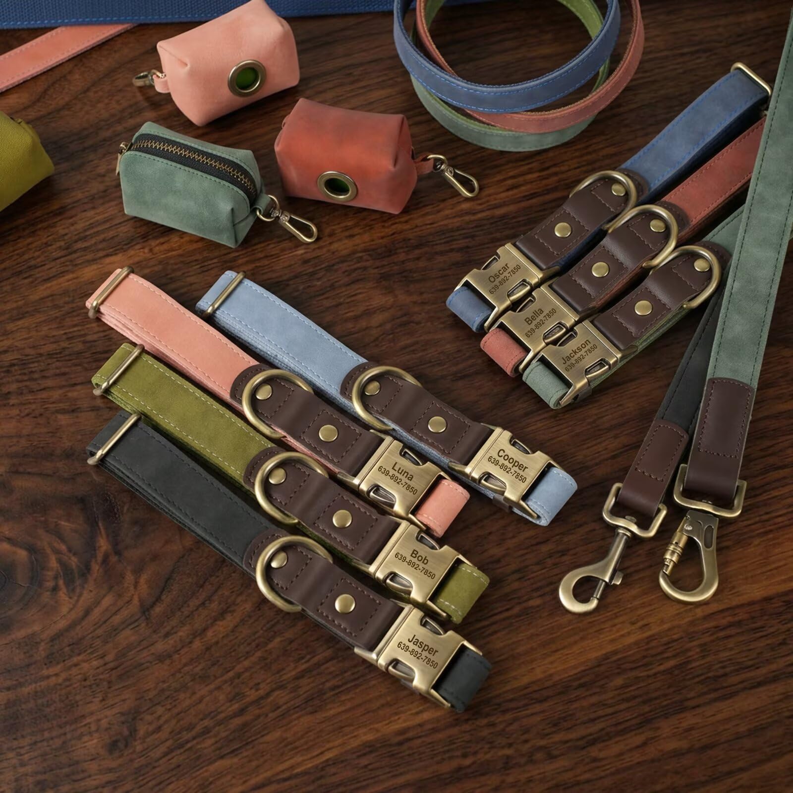 KINYABLUE Personalized Leather Dog Collars. Chosen for real quality, fits naturally into modern pet