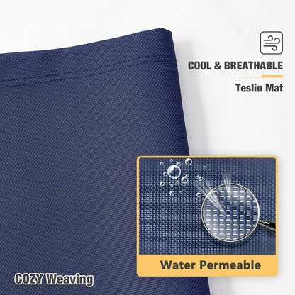 Veehoo Chew Proof Elevated Dog Bed - Cooling Raised Pet Cot - Silver Aluminum Frame and Durable Textilene Mesh Fabric, Unique Designed No-Slip Feet for Indoor or Outdoor Use, Blue, X-Large, CWC2003