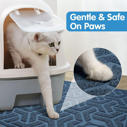 UPSKY Cat Litter Mat, Litter Trapping Mat Soft on Kitty Paws, Large Litter Box Mat 35" x 24" Scatter Control for Indoor Cats Waterproof and Extra Large Pretty Litters Carpet
