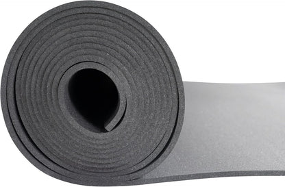 Genaflex Rubber Gym Floor Mat - 8mm Thick - Heavy Duty Commercial Protective Gym Flooring Roll (Black, 4' X 15')