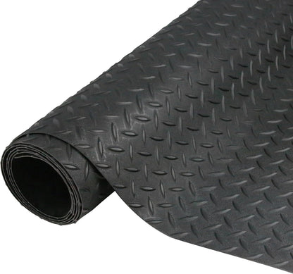 7.5 x 17 FT Garage Floor Mat,2.5 mm Thickness Diamond PVC Garage Flooring Roll, Anti-Slip Shop Floor & Parking mats for Workshop,Gym,Golf Cart Parking or Trailers