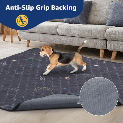 LOOBANI Washable Pee Pads for Dogs: Extra Large Dog Pee Pad Reusable 72" x 72", Absorbent Pet Whelping Pads, Waterproof and Non-Slip Dog Training Mats for Crate, Playpen, Floor, Sofa, Cage, Grey