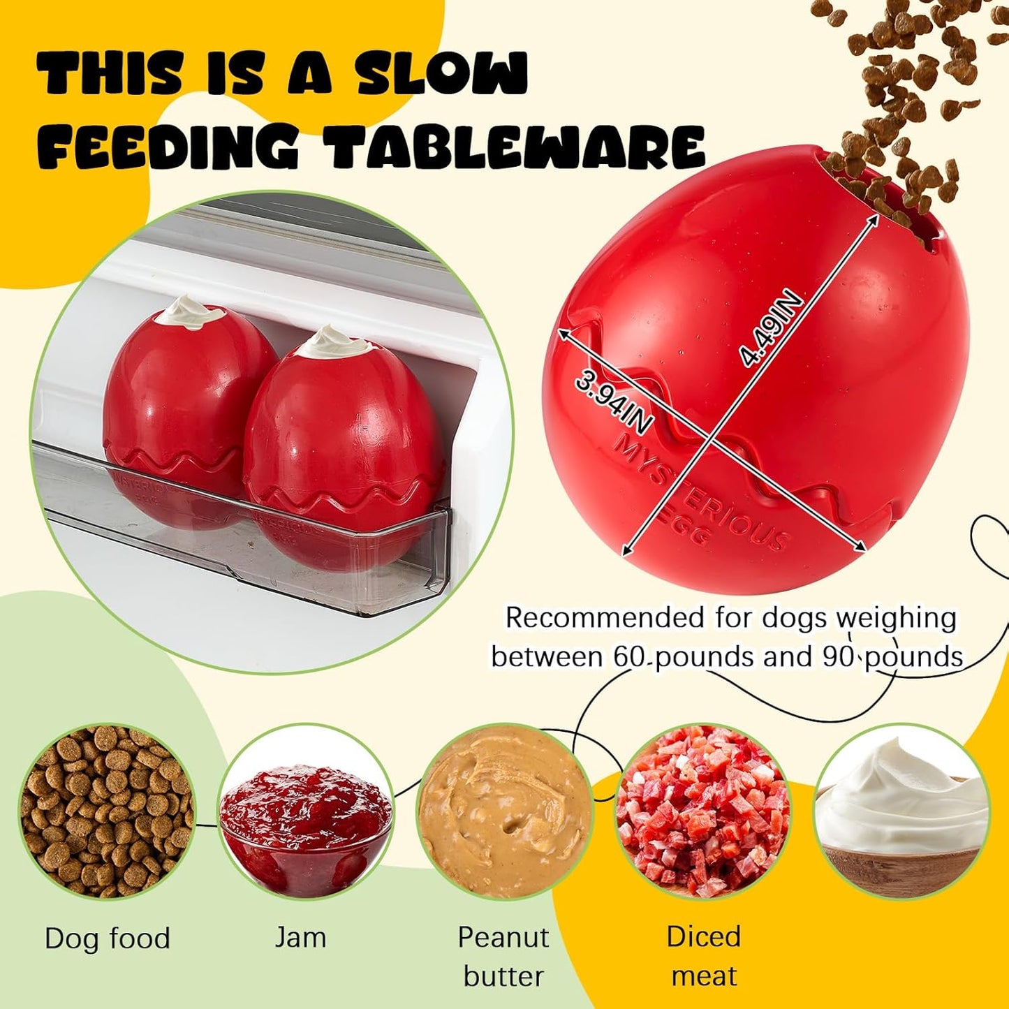 Aliceset 2 Pack Durable Freezable Dog Chew Toys for Aggressive Chewers Interactive Treat Dispensing Puzzle Toy for Large & XL Dogs Keeps Cool & Busy (Red)