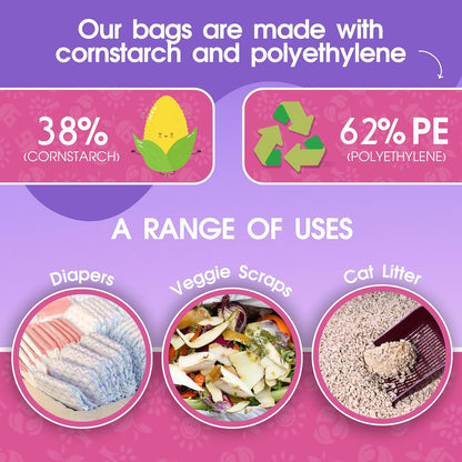 Pet N Pet 720 Counts Lavender Scented, Colorful Poop Bags for Dogs, 38% Plant Based & 62% PE Dog Poop Bags Rolls, Extra Thick Dog Waste Bag, Doggy Bag