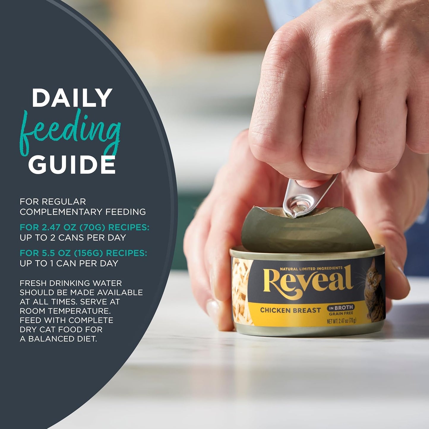 Reveal Natural Wet Cat Food, 12 Count, Grain Free, Limited Ingredient Canned Food for Cats, Tuna Fillet in Broth, 5.5 oz Cans