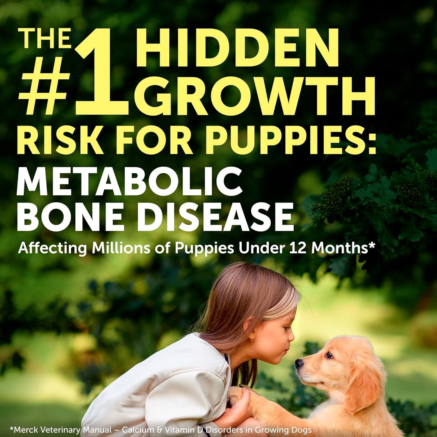 Nature's Protection Hip Joint Supplement for Dogs - Puppy Healthy Growth Mineral Supplements with Calcium for Development Support, Bone & Teeth Strength, Gut Health for Dogs & Cats of All Breeds, 9 Oz