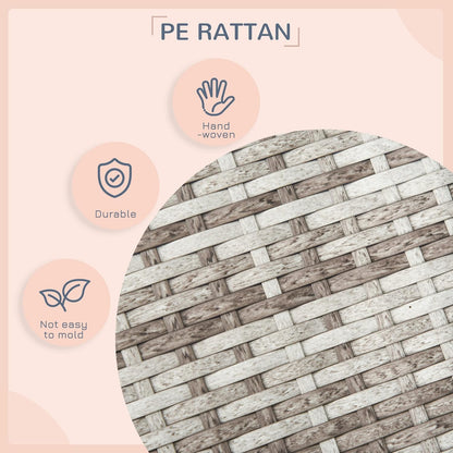 PawHut Wicker Dog House Outdoor with Canopy, Rattan Dog Bed with Water-Resistant Cushion, Raised Dog Bed for Small, Medium Dogs up to 66 lbs, 19.75" in Length, Gradient Gray Wicker, Dark Blue Cushion