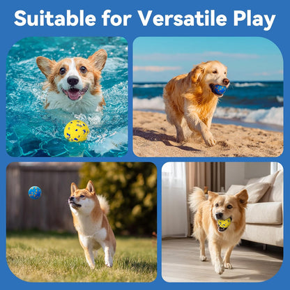 Indestructible Dog Ball Toy, Durable Dog Tennis Balls for Aggressive Chewers, High Bounce & Floating Balls for Dogs, Jolly Ball for Fetch in Yard, Beach & Pool(4 Pack)